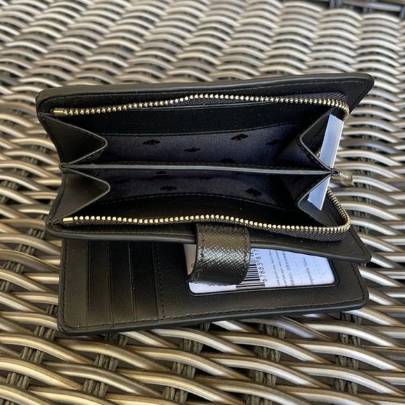 Kate Spade Madison Medium Compact Bifold Wallet Black NWT - Picture 10 of 15